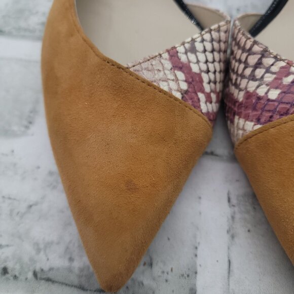 NWOB Staccato Joy & Peace Suede Snakeskin Slingback Low Heel Size 40 EU 10 US - Picture 7 of 9